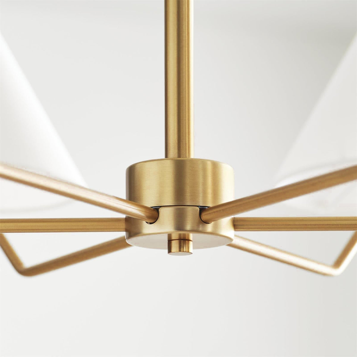 Lustra Chandelier en Laiton Abat-jours en Tissu en Forme de Cône Moderne - Neutralighting