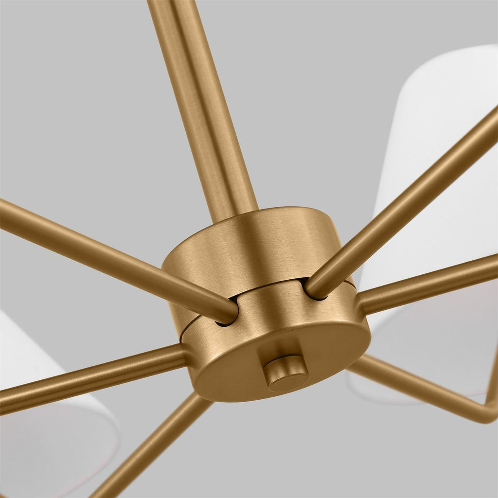 Lustra Chandelier en Laiton Abat-jours en Tissu en Forme de Cône Moderne - Neutralighting