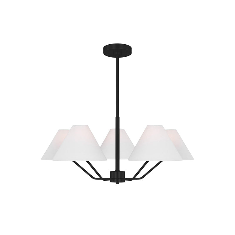 Lustra Chandelier en Laiton Abat-jours en Tissu en Forme de Cône Moderne - Neutralighting