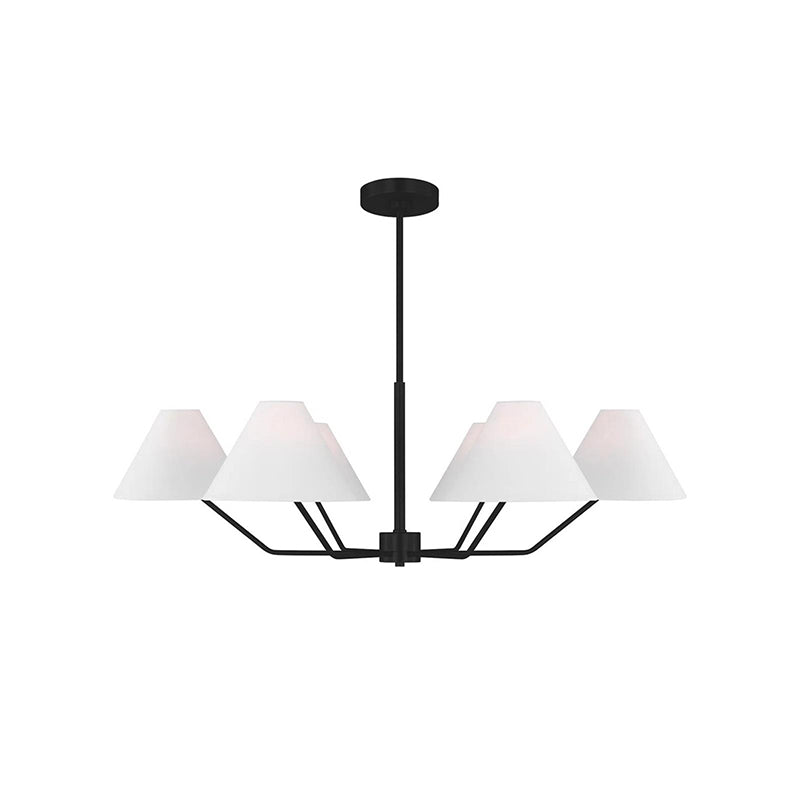Lustra Chandelier en Laiton Abat-jours en Tissu en Forme de Cône Moderne - Neutralighting