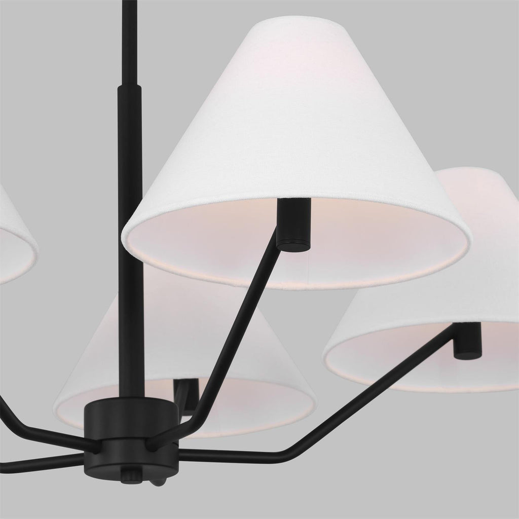 Lustra Chandelier en Laiton Abat-jours en Tissu en Forme de Cône Moderne - Neutralighting
