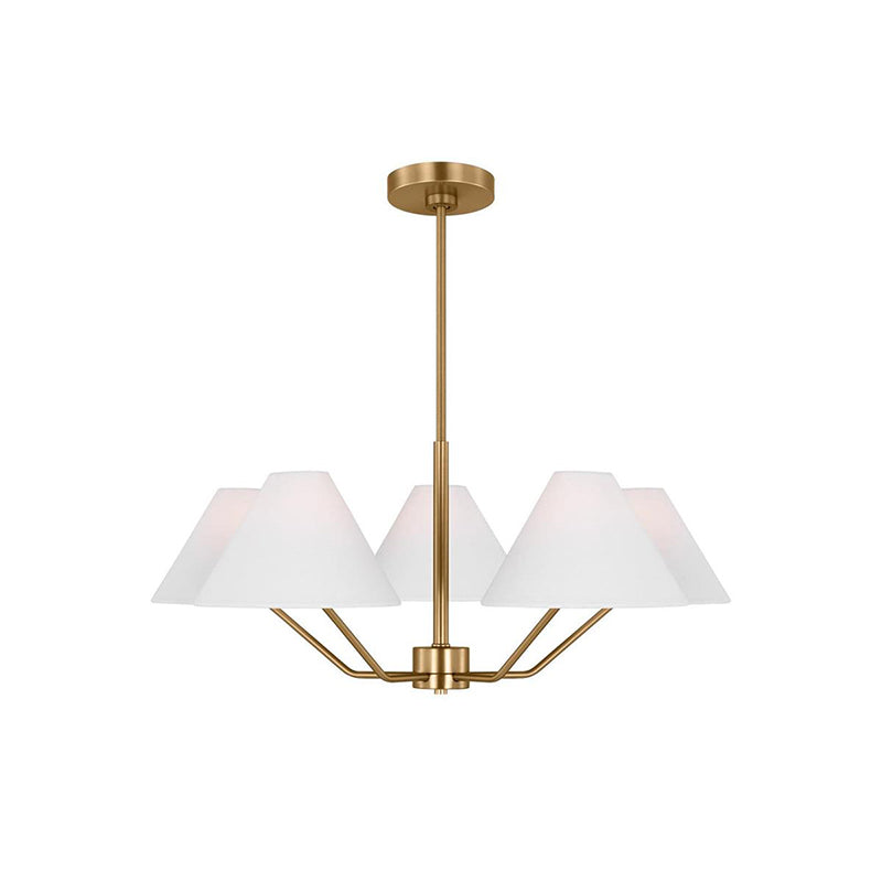 Lustra Chandelier en Laiton Abat-jours en Tissu en Forme de Cône Moderne - Neutralighting