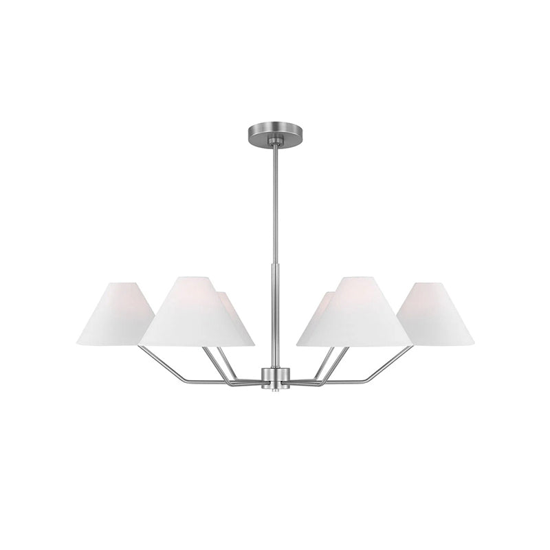 Lustra Chandelier en Laiton Abat-jours en Tissu en Forme de Cône Moderne - Neutralighting