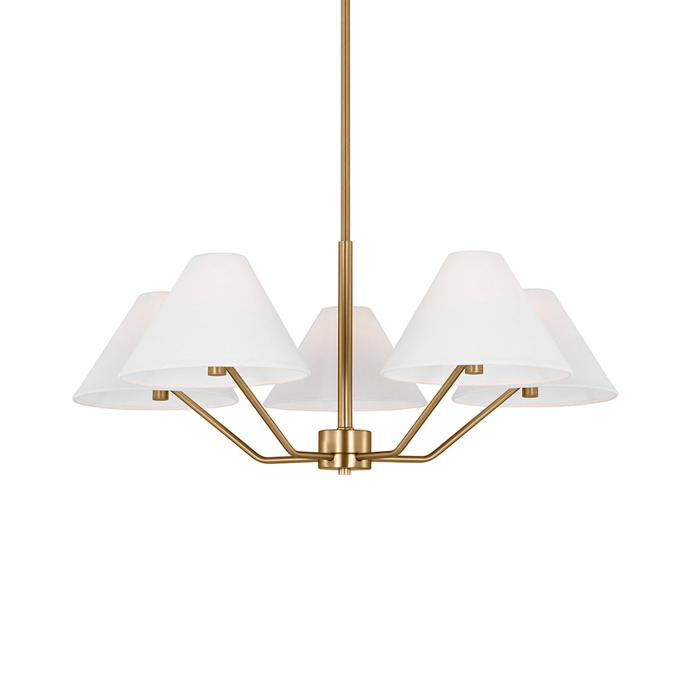 Lustra Chandelier en Laiton Abat-jours en Tissu en Forme de Cône Moderne - Neutralighting