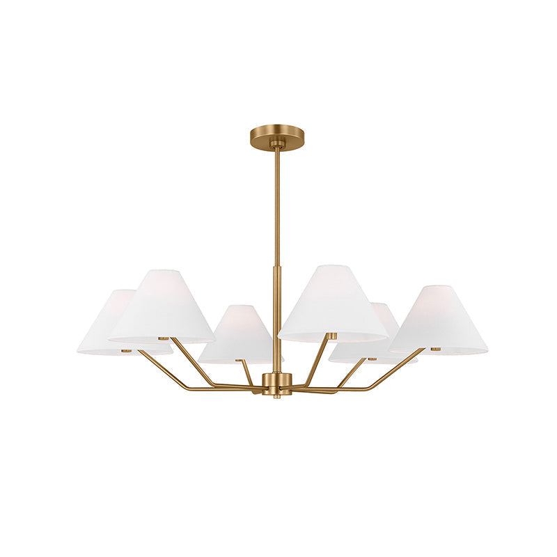 Lustra Chandelier en Laiton Abat-jours en Tissu en Forme de Cône Moderne - Neutralighting