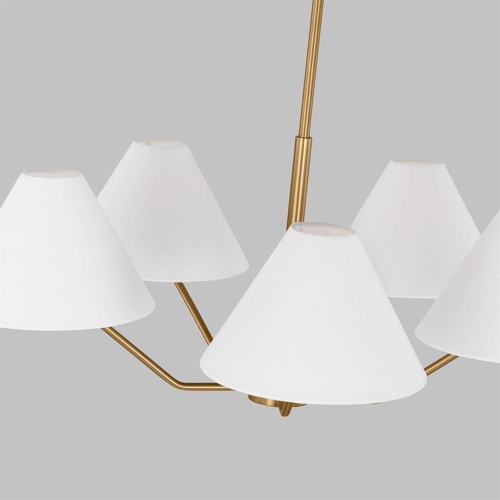 Lustra Chandelier en Laiton Abat-jours en Tissu en Forme de Cône Moderne - Neutralighting