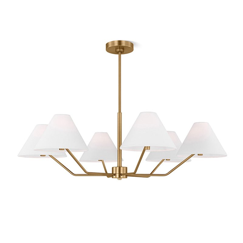 Lustra Chandelier en Laiton Abat-jours en Tissu en Forme de Cône Moderne - Neutralighting