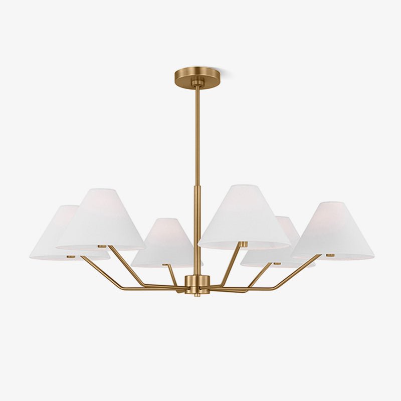 Lustra Chandelier en Laiton Abat-jours en Tissu en Forme de Cône Moderne - Neutralighting