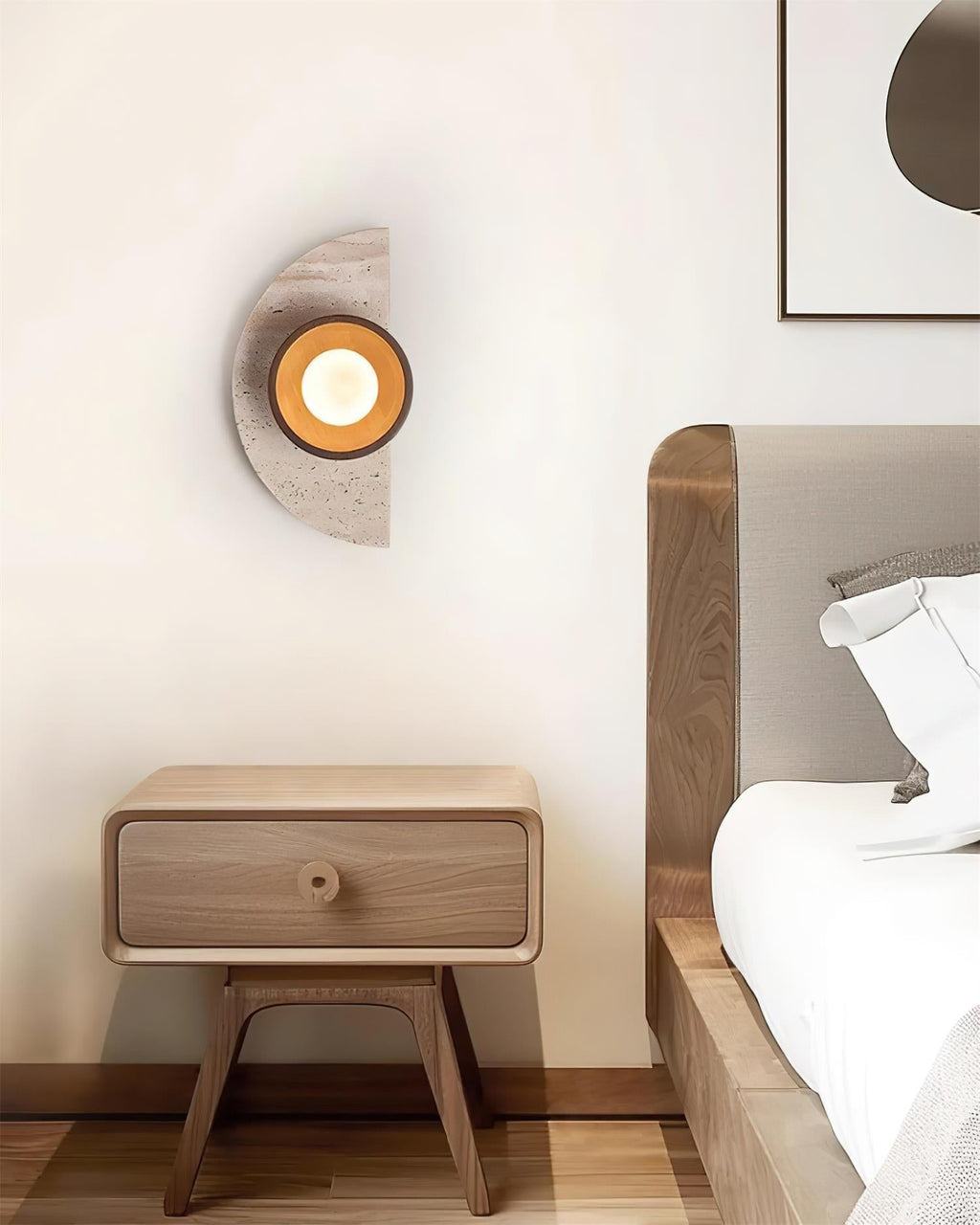 Solaro Applique Murale Moderne En Travertin - Neutralighting