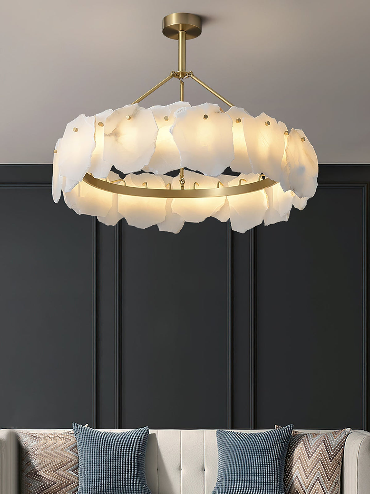 Cryon Lustre en laiton et alabastre Style luxueux postmoderne - Neutralighting