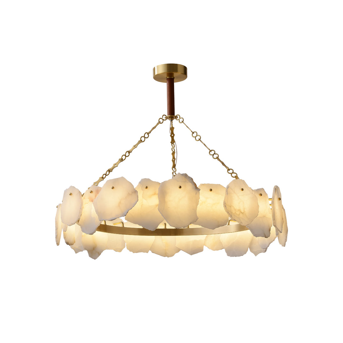 Alora Lustre Rond en Laiton et Marbre Style Luxueux Postmoderne - Neutralighting