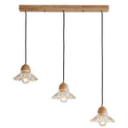 Valentina Rétro LED Suspension Bois Verre Salon/Chambre À Coucher - Neutralighting