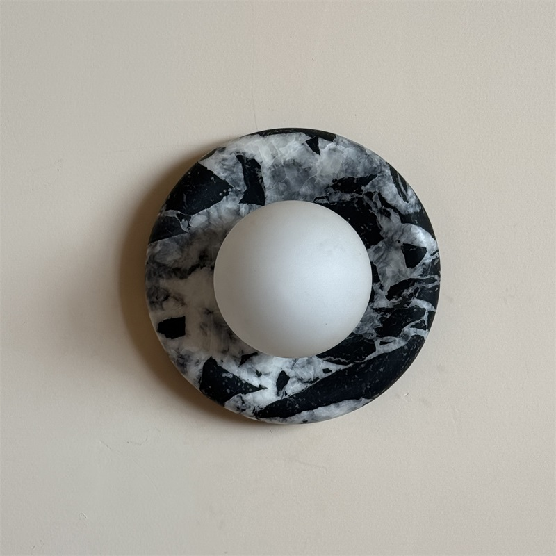 Uvinos Applique Murale Moderne Minimaliste en Marbre Noir - Neutralighting