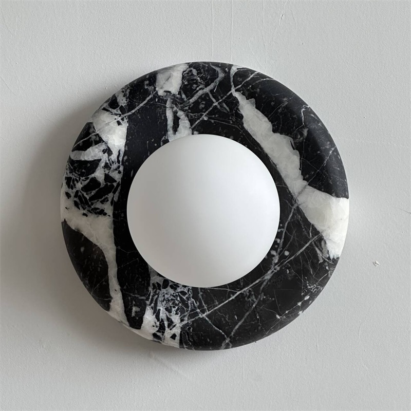Uvinos Applique Murale Moderne Minimaliste en Marbre Noir - Neutralighting