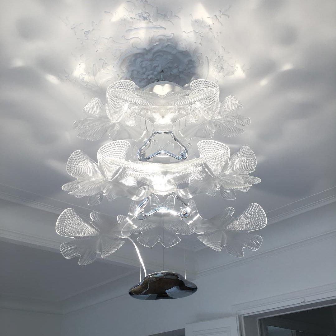 Solara Chandelier Suspension Feuille Transparente - Neutralighting