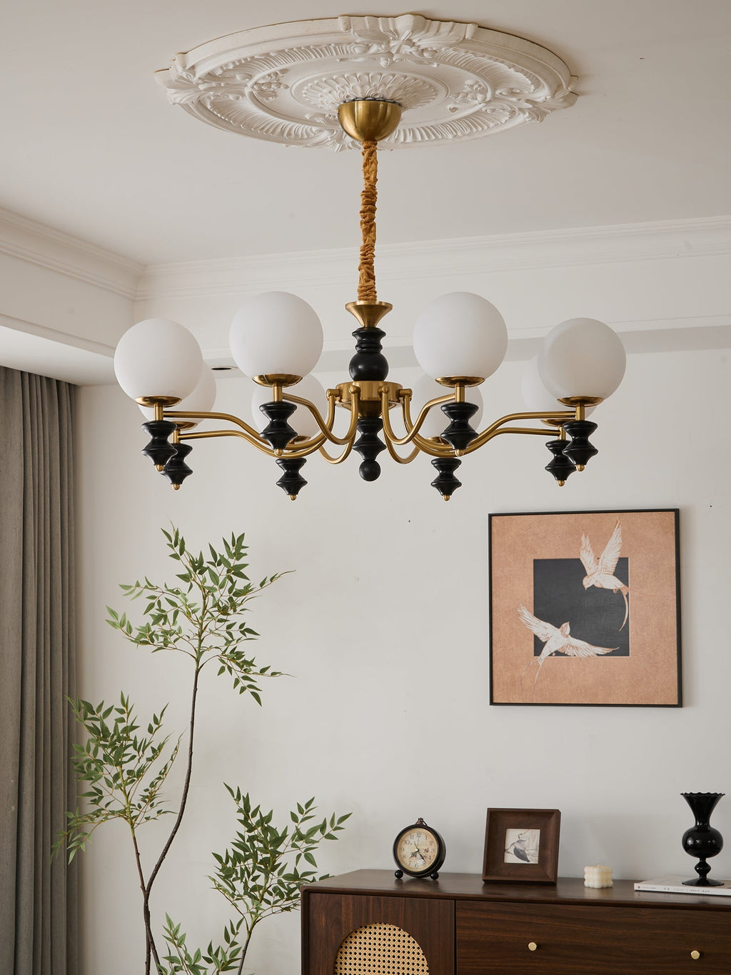 Ordore Chandelier en Bois Vintage Traditionnel - Neutralighting