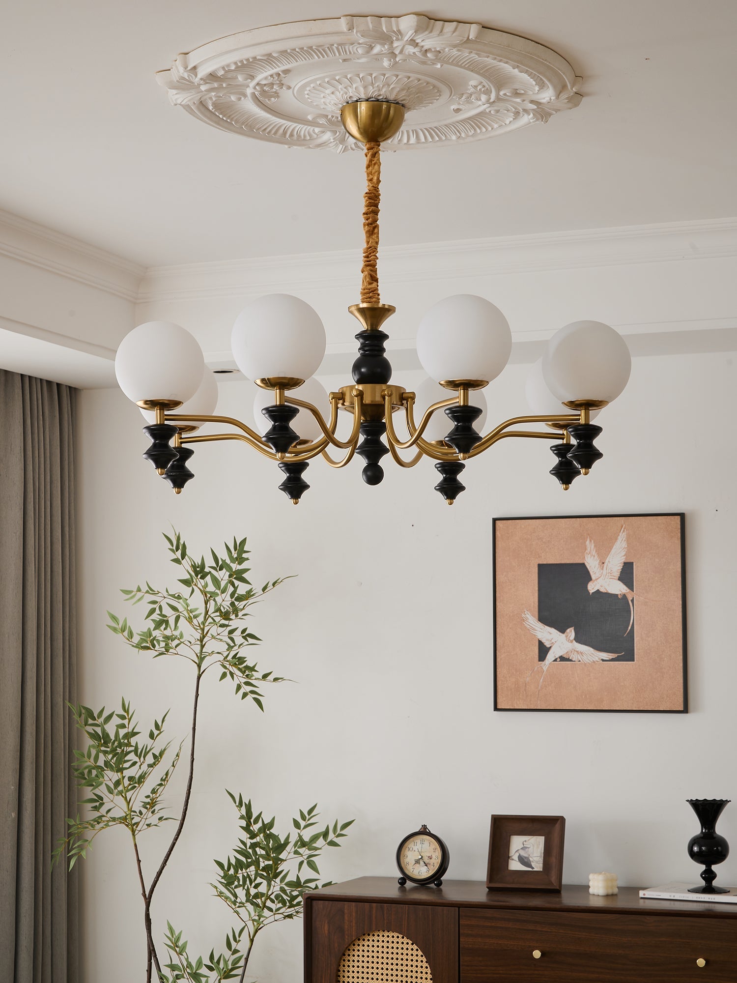 Ordore Chandelier en Bois Vintage Traditionnel - Neutralighting