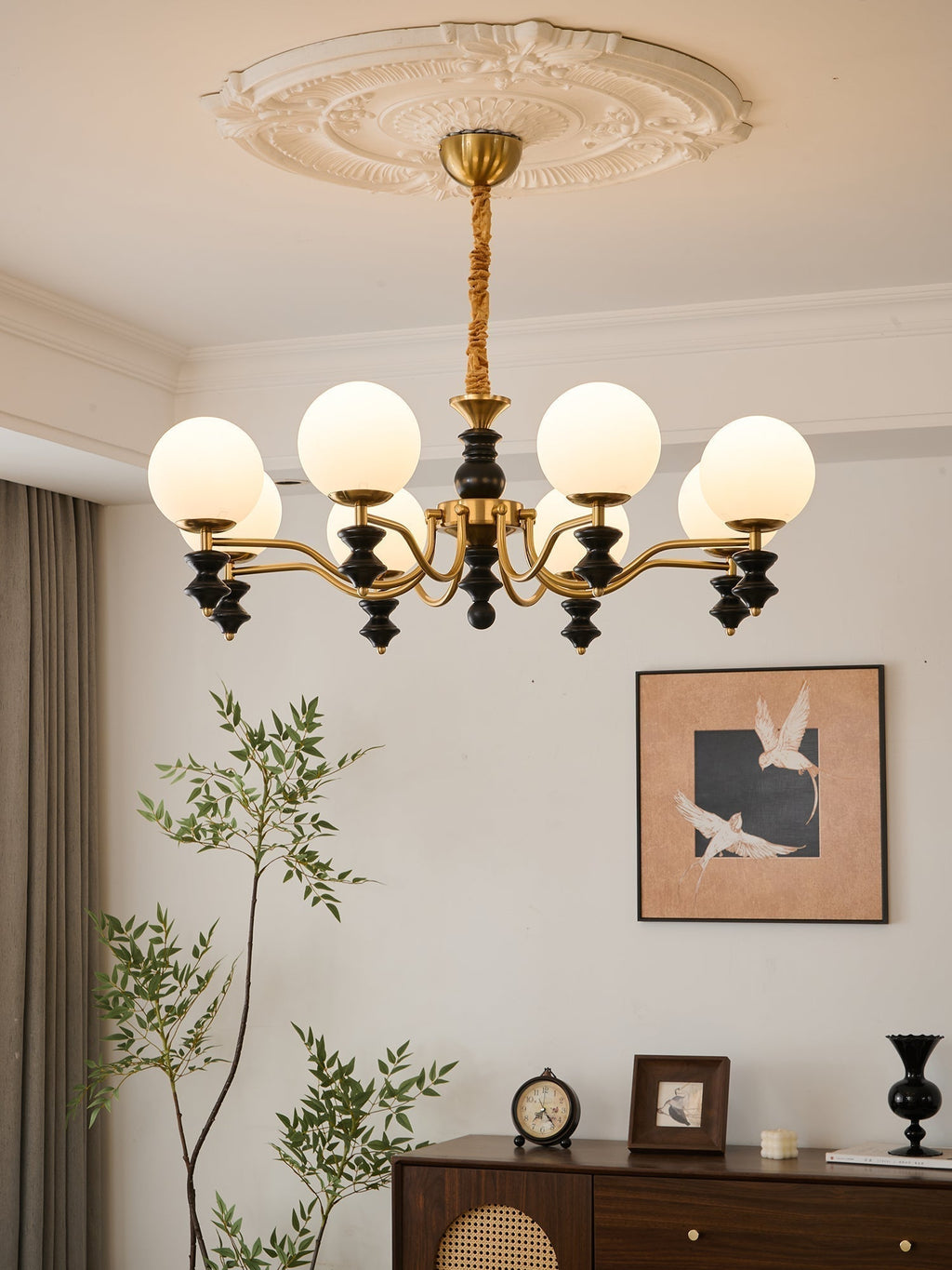Ordore Chandelier en Bois Vintage Traditionnel - Neutralighting