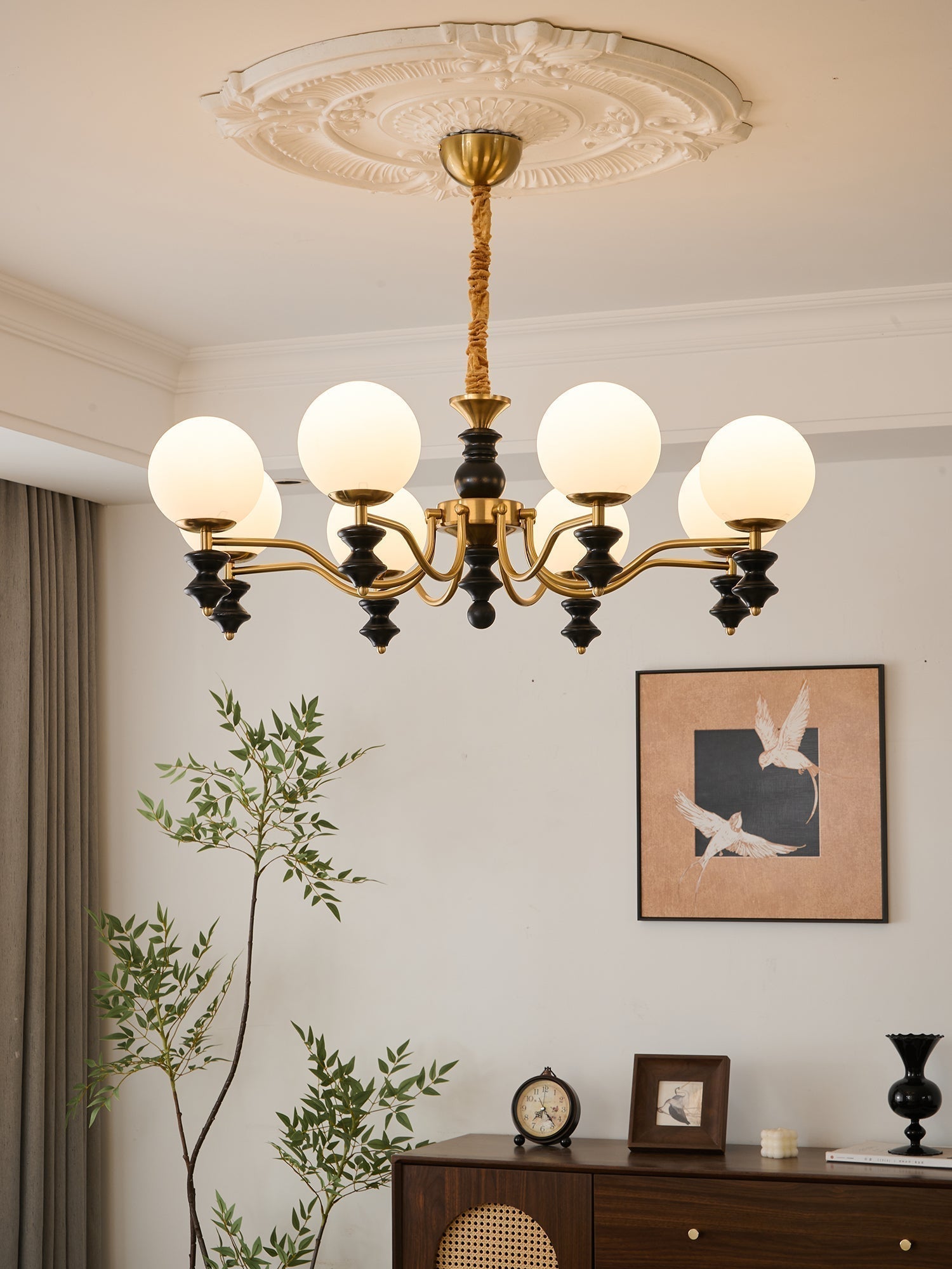 Ordore Chandelier en Bois Vintage Traditionnel - Neutralighting