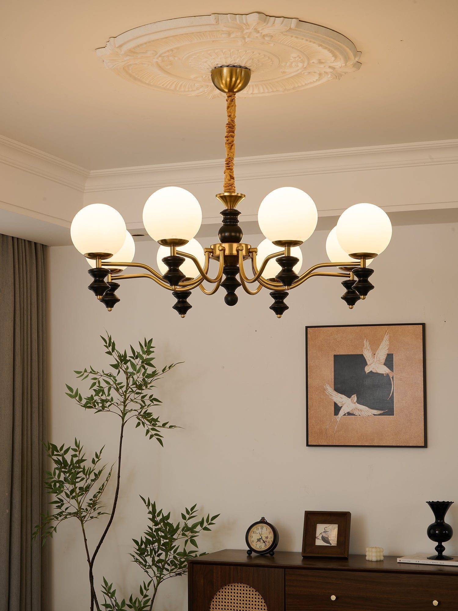 Ordore Chandelier en Bois Vintage Traditionnel - Neutralighting