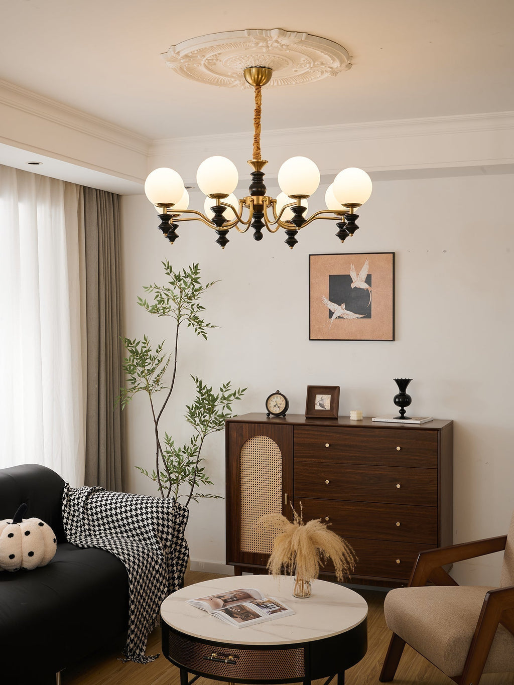 Ordore Chandelier en Bois Vintage Traditionnel - Neutralighting