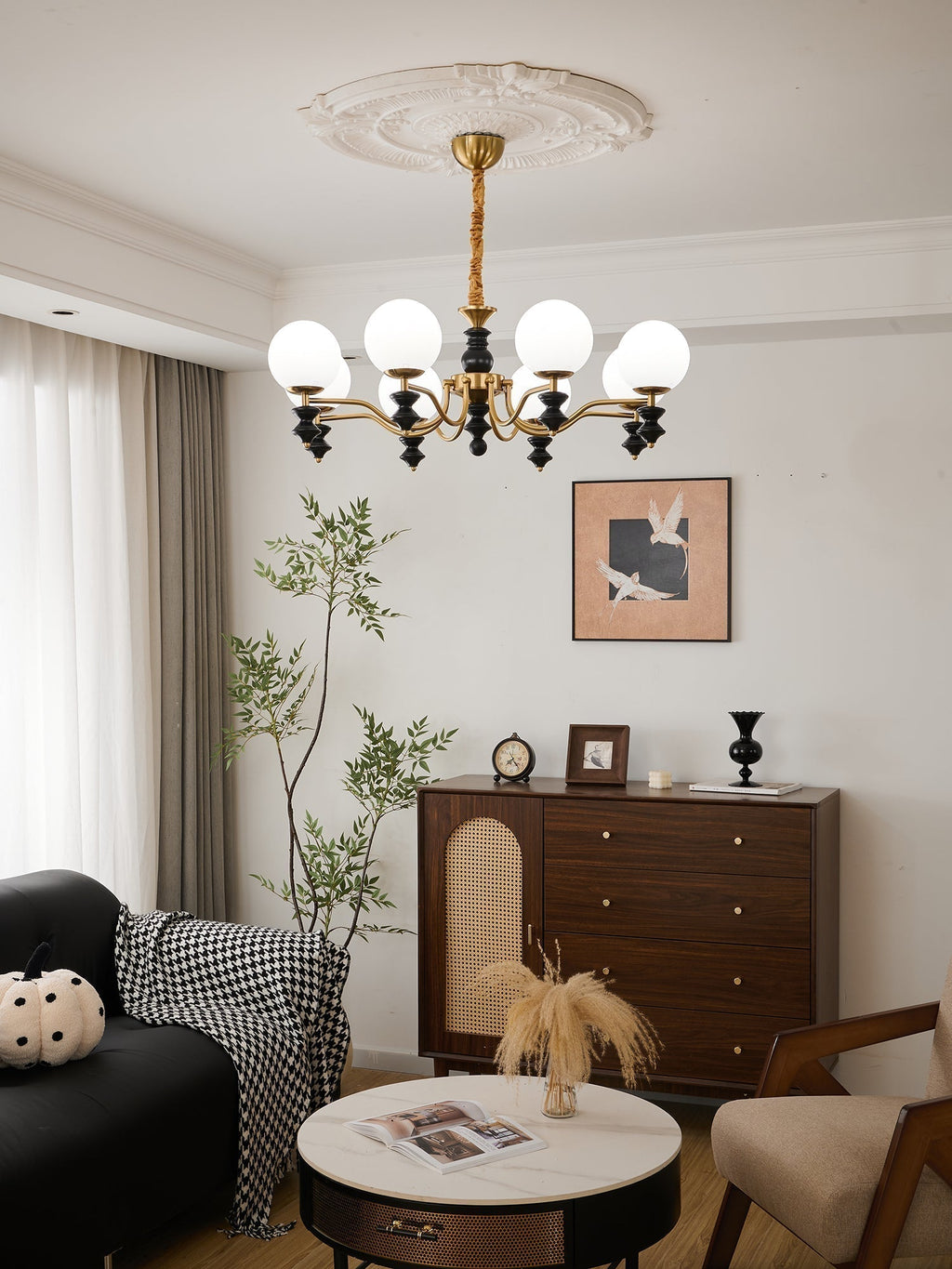 Ordore Chandelier en Bois Vintage Traditionnel - Neutralighting