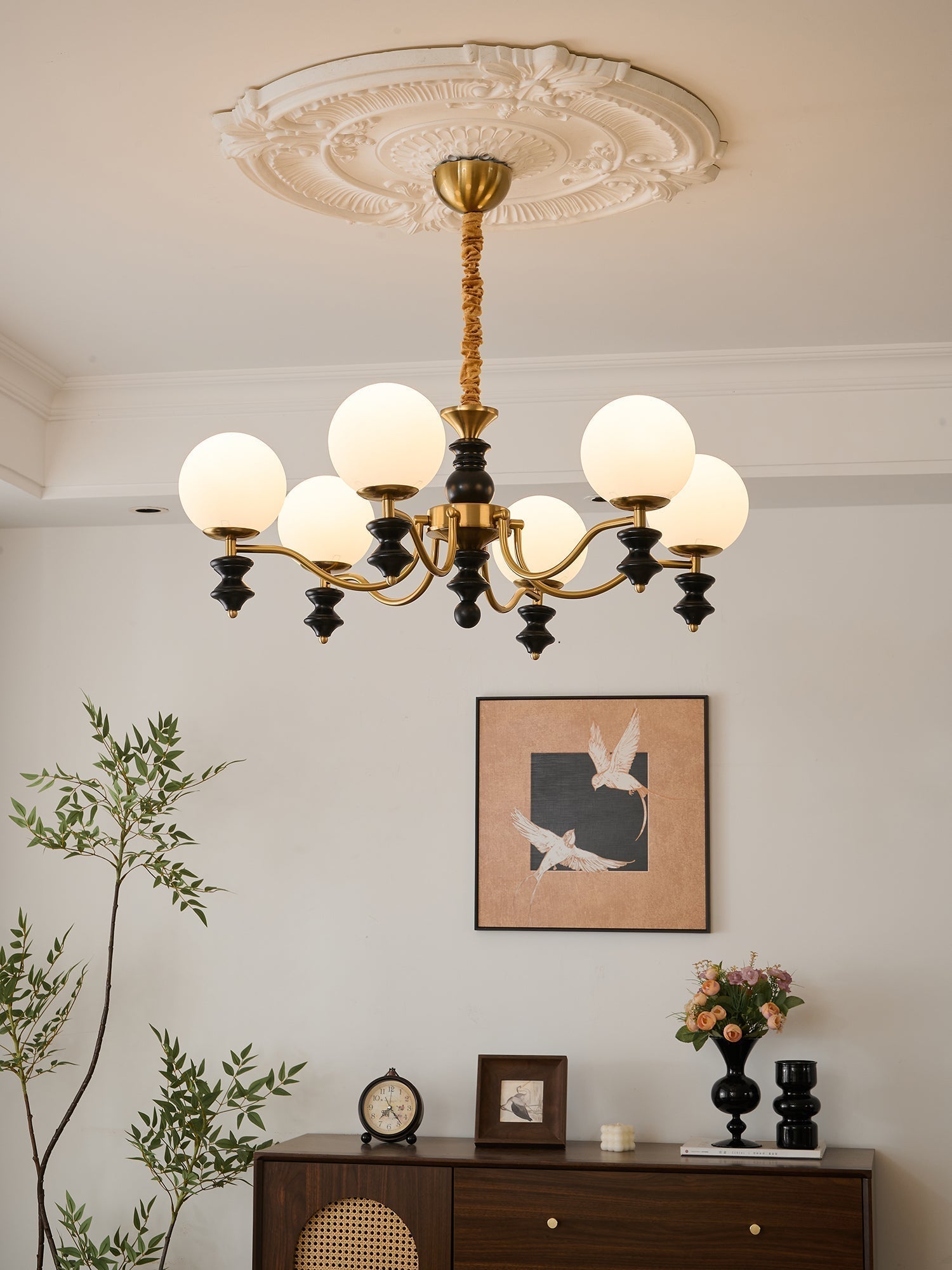 Ordore Chandelier en Bois Vintage Traditionnel - Neutralighting