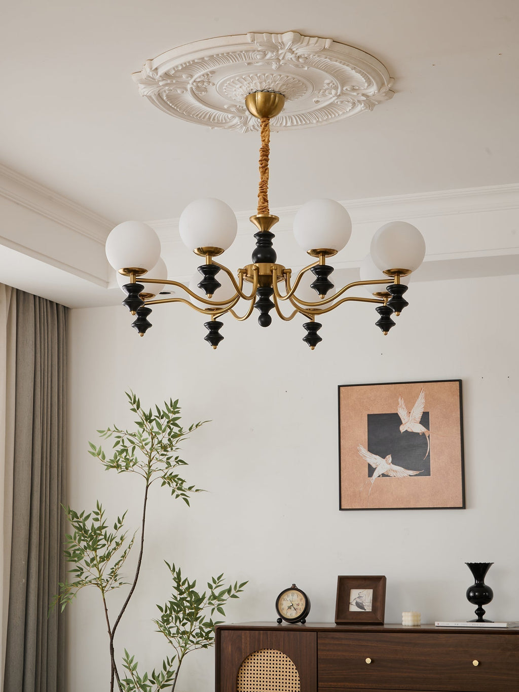 Ordore Chandelier en Bois Vintage Traditionnel - Neutralighting
