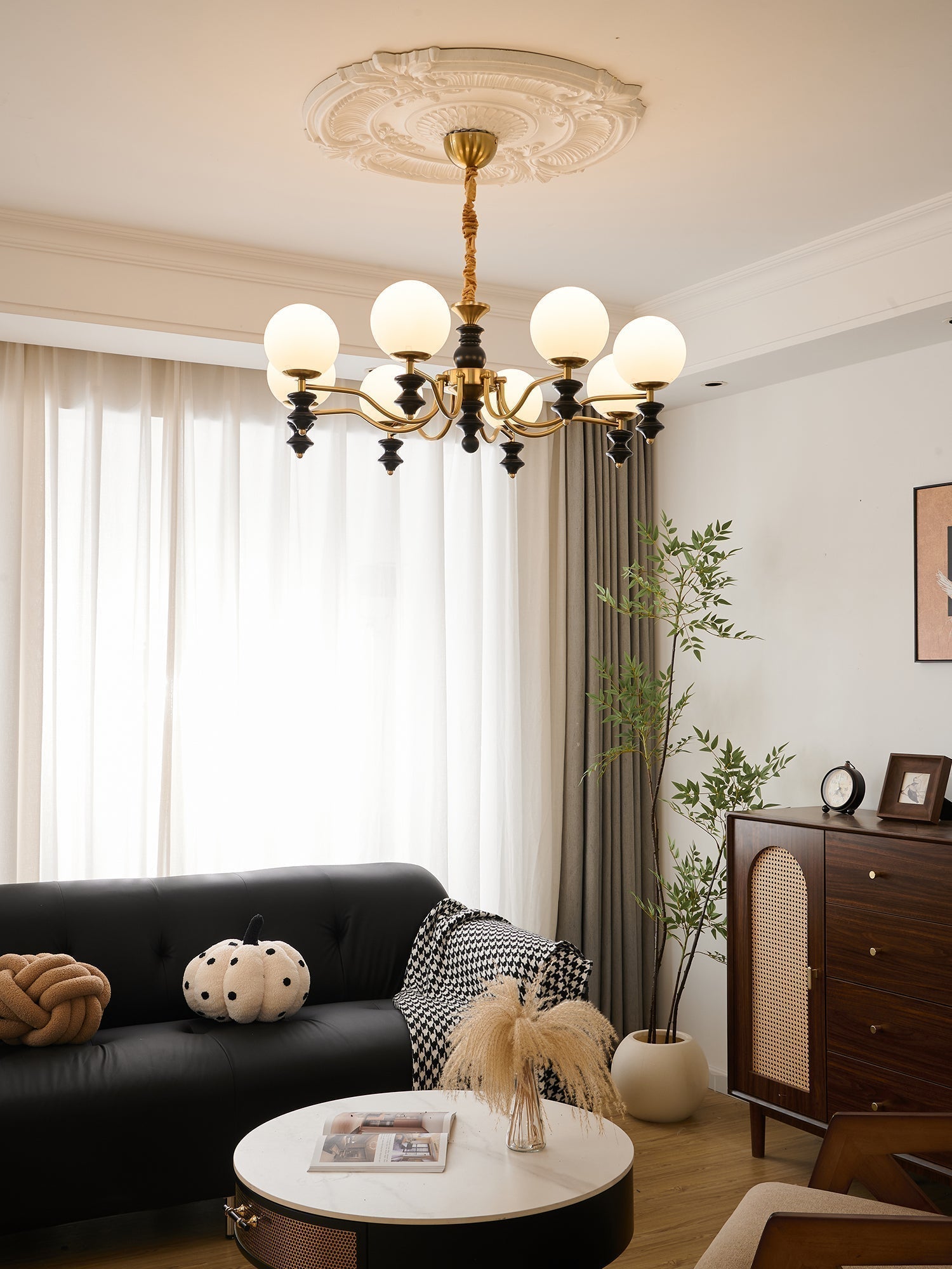 Ordore Chandelier en Bois Vintage Traditionnel - Neutralighting