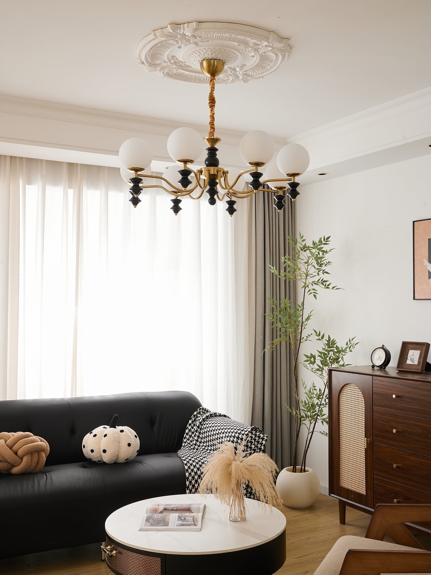 Ordore Chandelier en Bois Vintage Traditionnel - Neutralighting