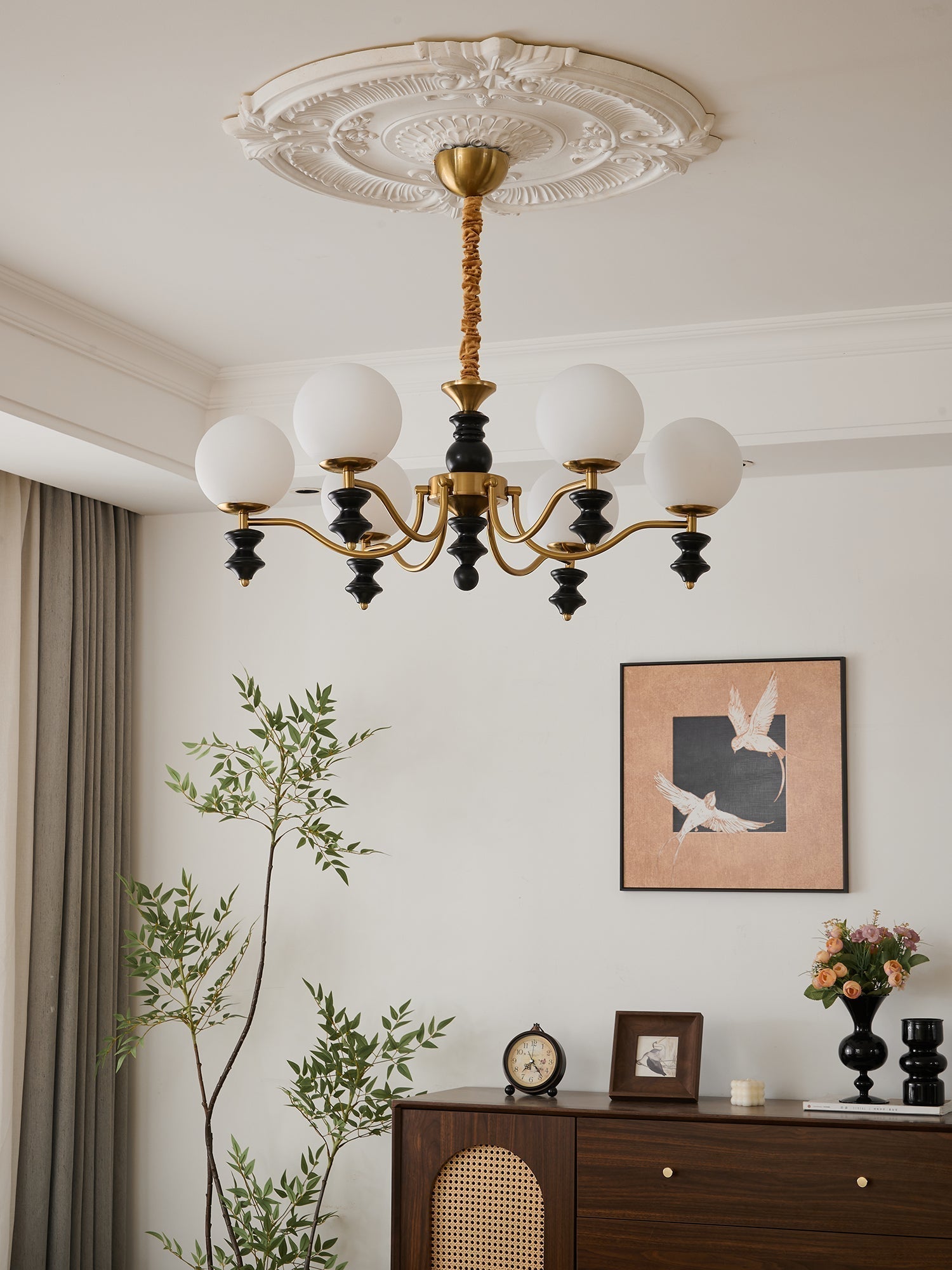Ordore Chandelier en Bois Vintage Traditionnel - Neutralighting