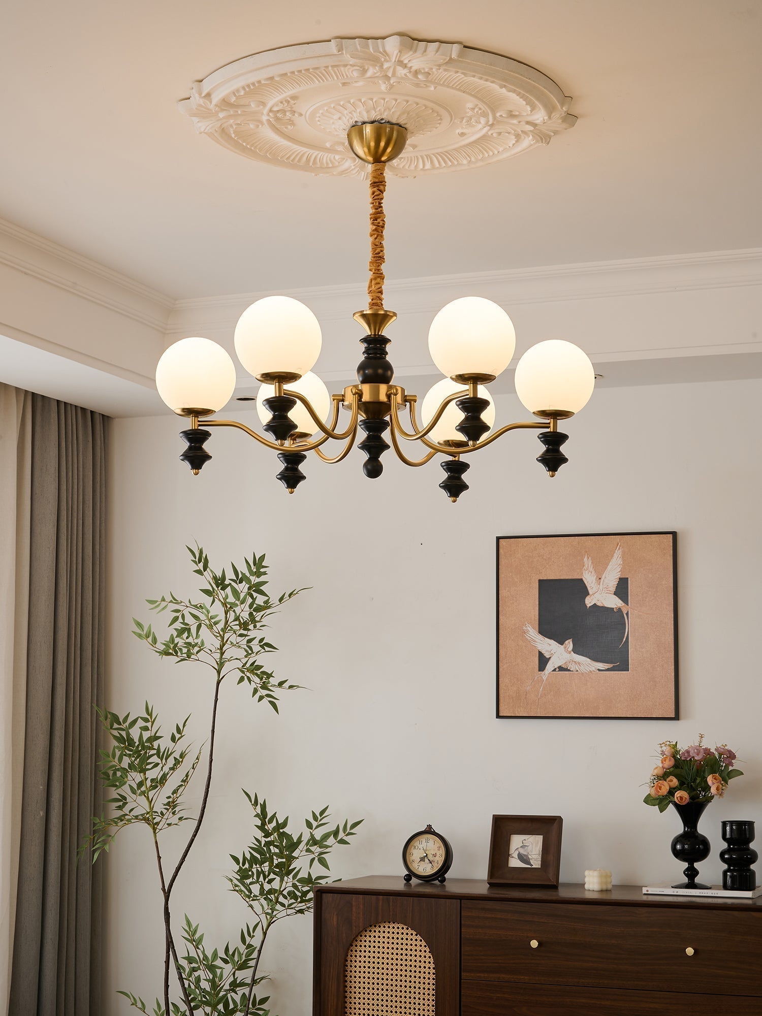 Ordore Chandelier en Bois Vintage Traditionnel - Neutralighting
