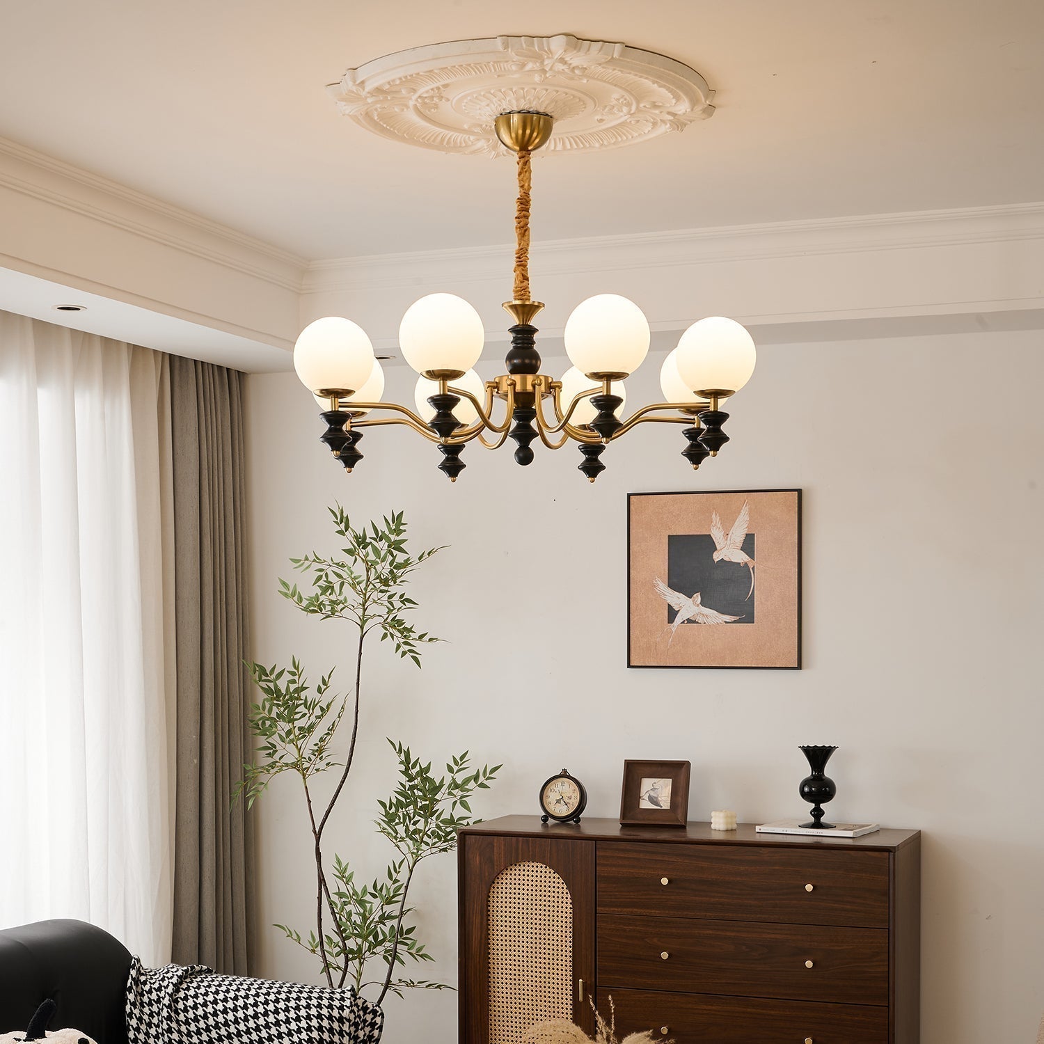 Ordore Chandelier en Bois Vintage Traditionnel - Neutralighting