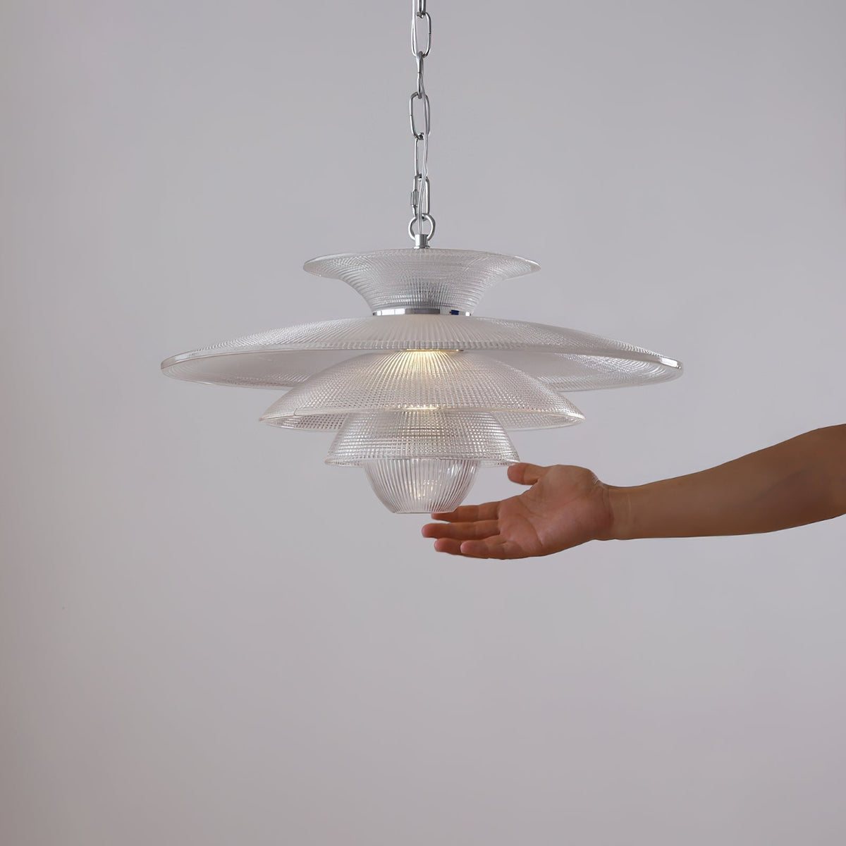 Cadenza Suspension en Verre Chrome Moderne - Neutralighting