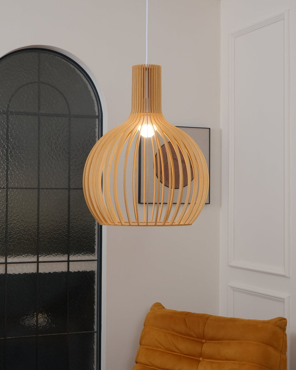 Cage Lampe Suspendue Sculpturale à Cadre Ouvert en Bouleau - Neutralighting