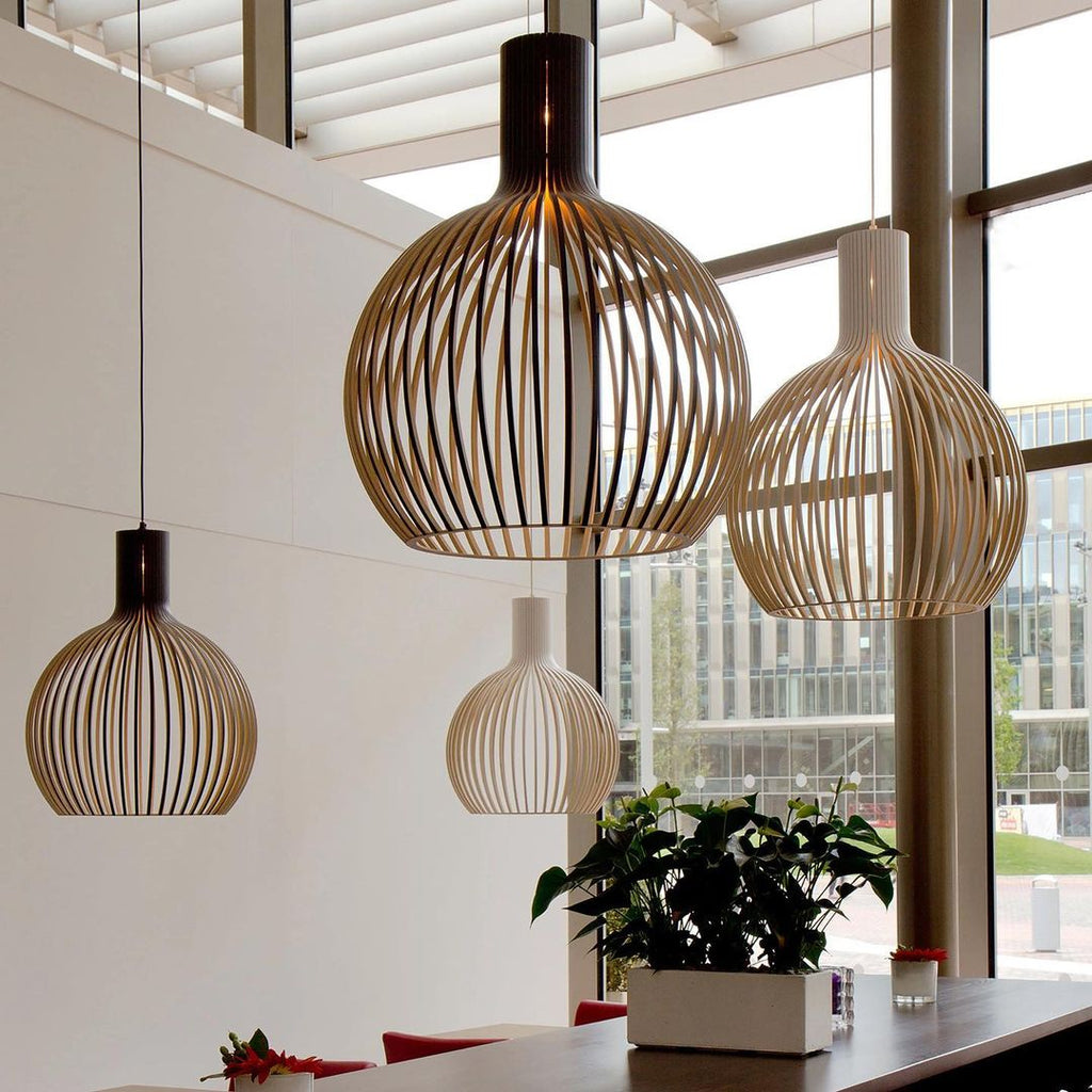 Cage Lampe Suspendue Sculpturale à Cadre Ouvert en Bouleau - Neutralighting