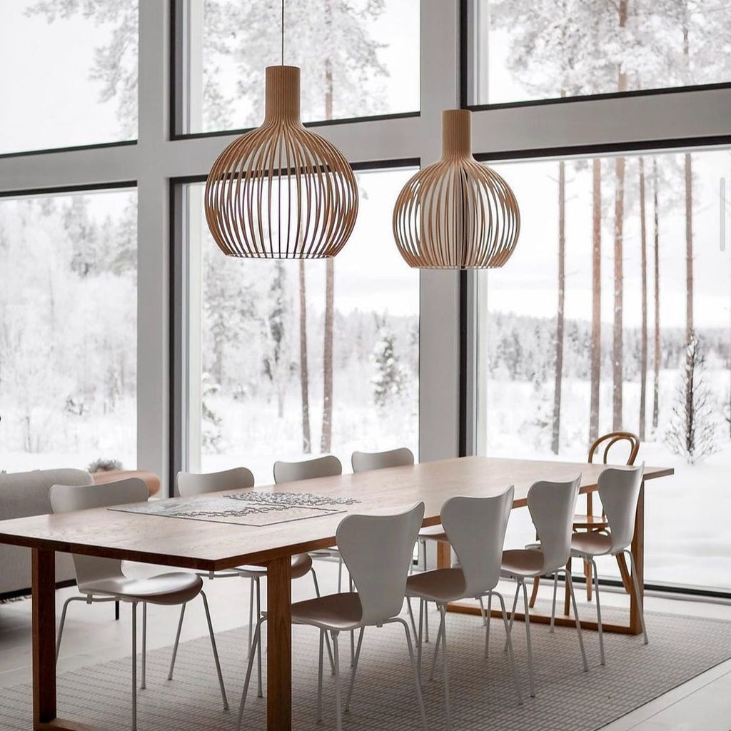 Cage Lampe Suspendue Sculpturale à Cadre Ouvert en Bouleau - Neutralighting