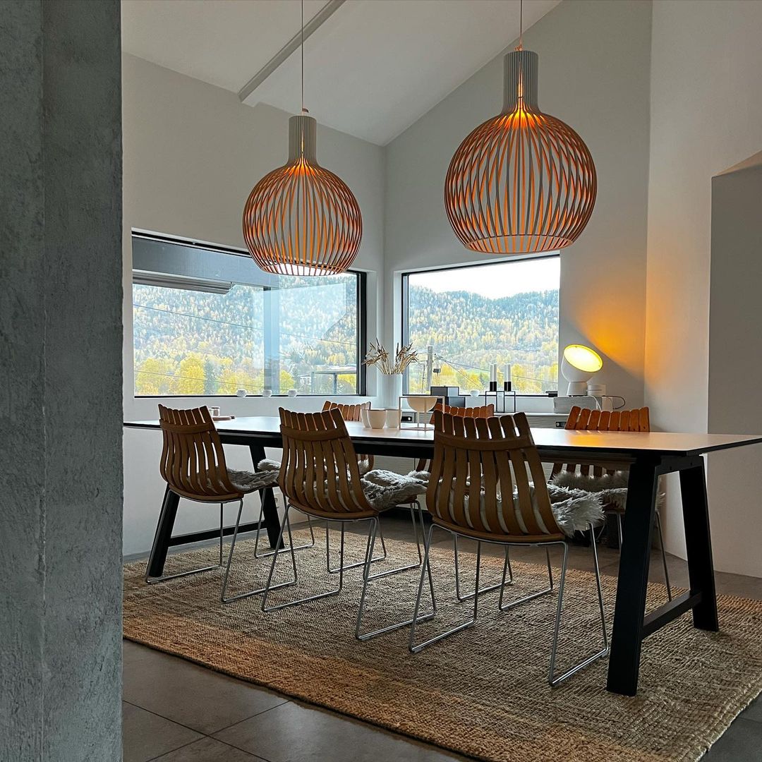 Cage Lampe Suspendue Sculpturale à Cadre Ouvert en Bouleau - Neutralighting
