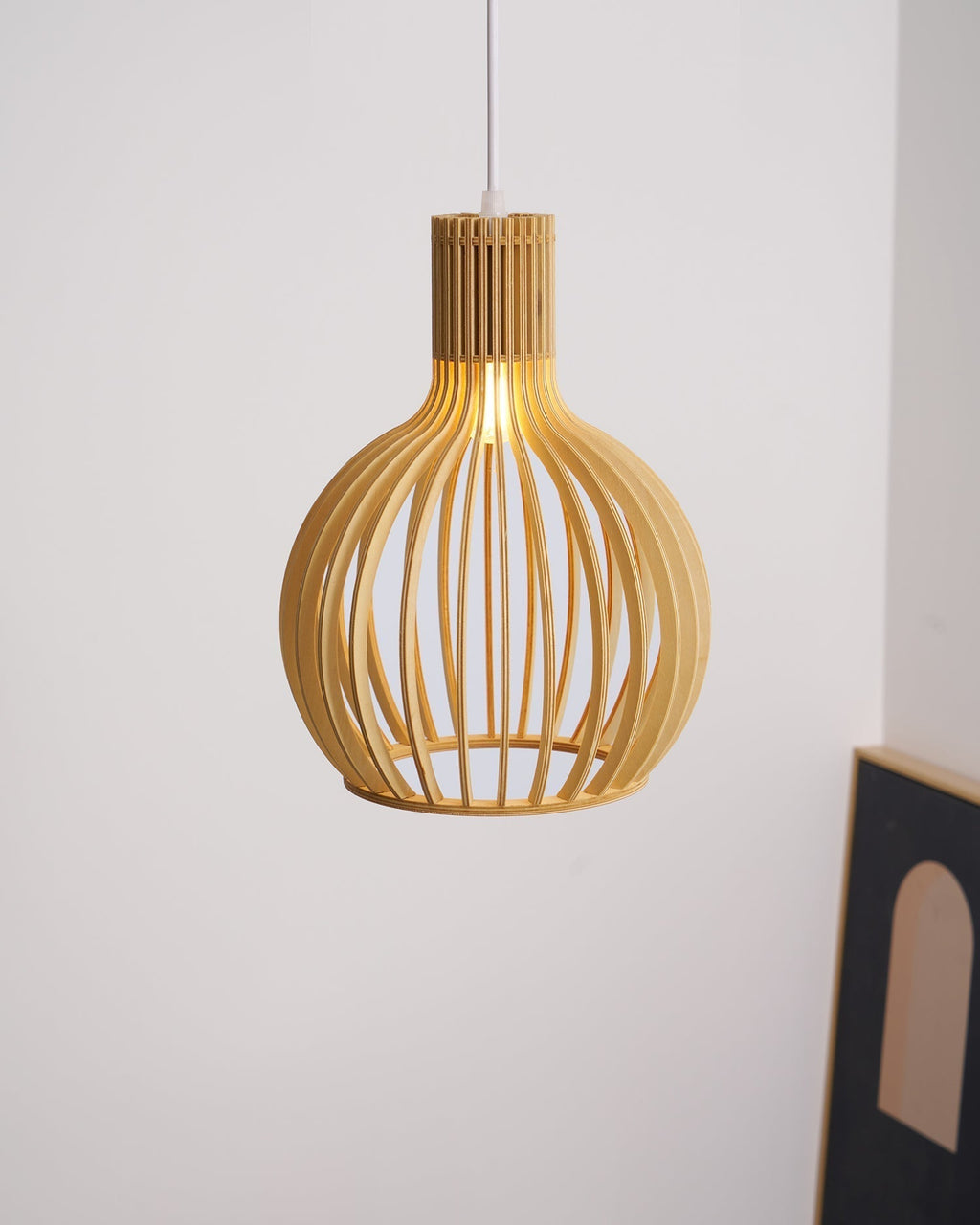 Cage Lampe Suspendue Sculpturale à Cadre Ouvert en Bouleau - Neutralighting
