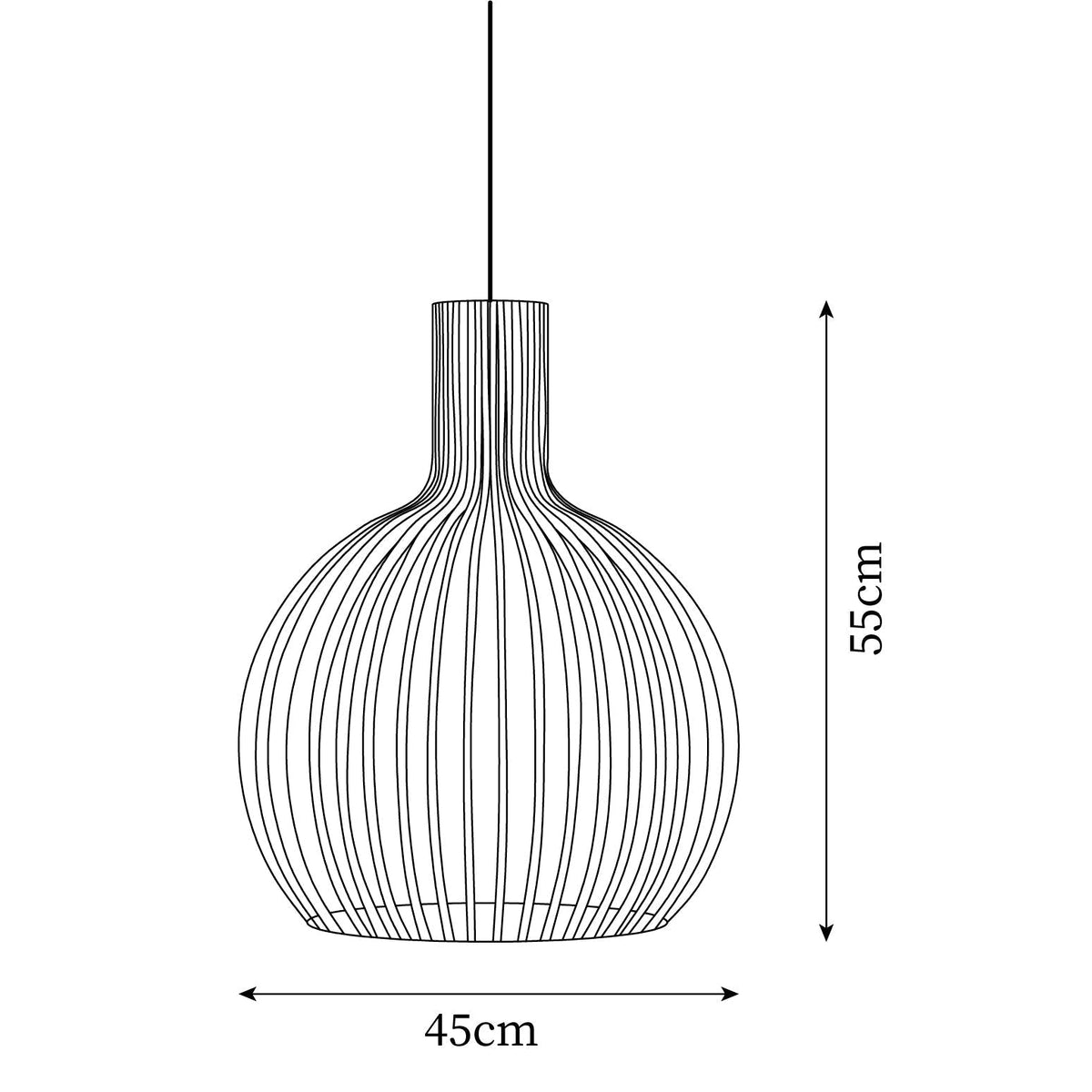 Cage Lampe Suspendue Sculpturale à Cadre Ouvert en Bouleau - Neutralighting