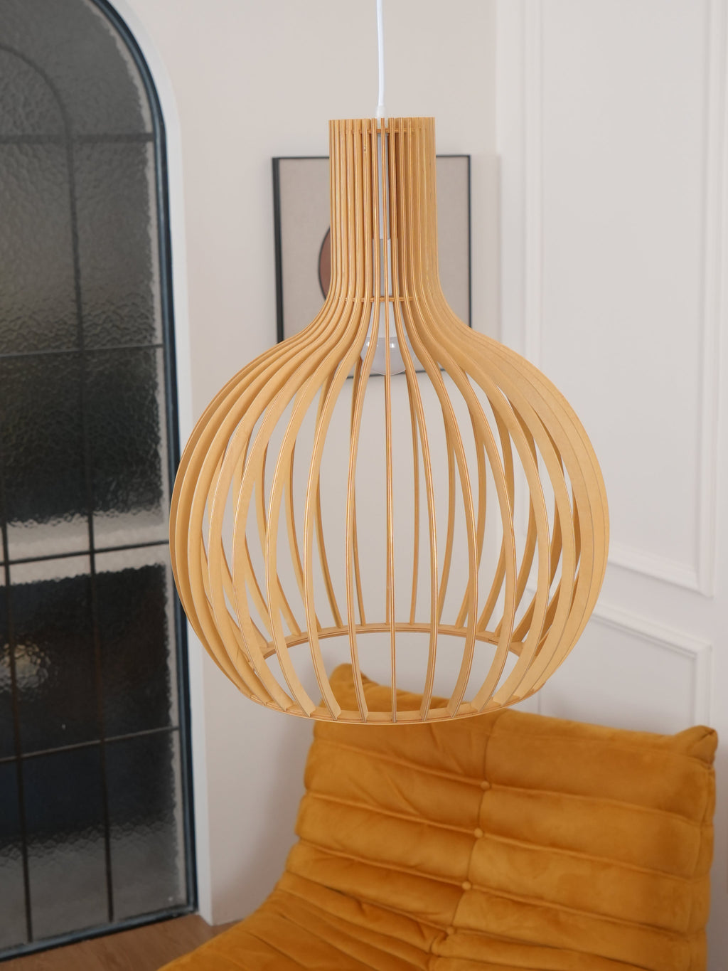 Cage Lampe Suspendue Sculpturale à Cadre Ouvert en Bouleau - Neutralighting