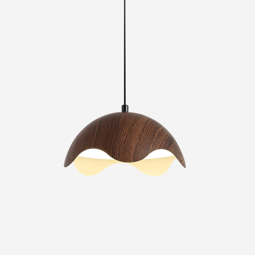 Suspension Abat-jour en Grain de Bois Vague Ambiance Minimaliste - Neutralighting