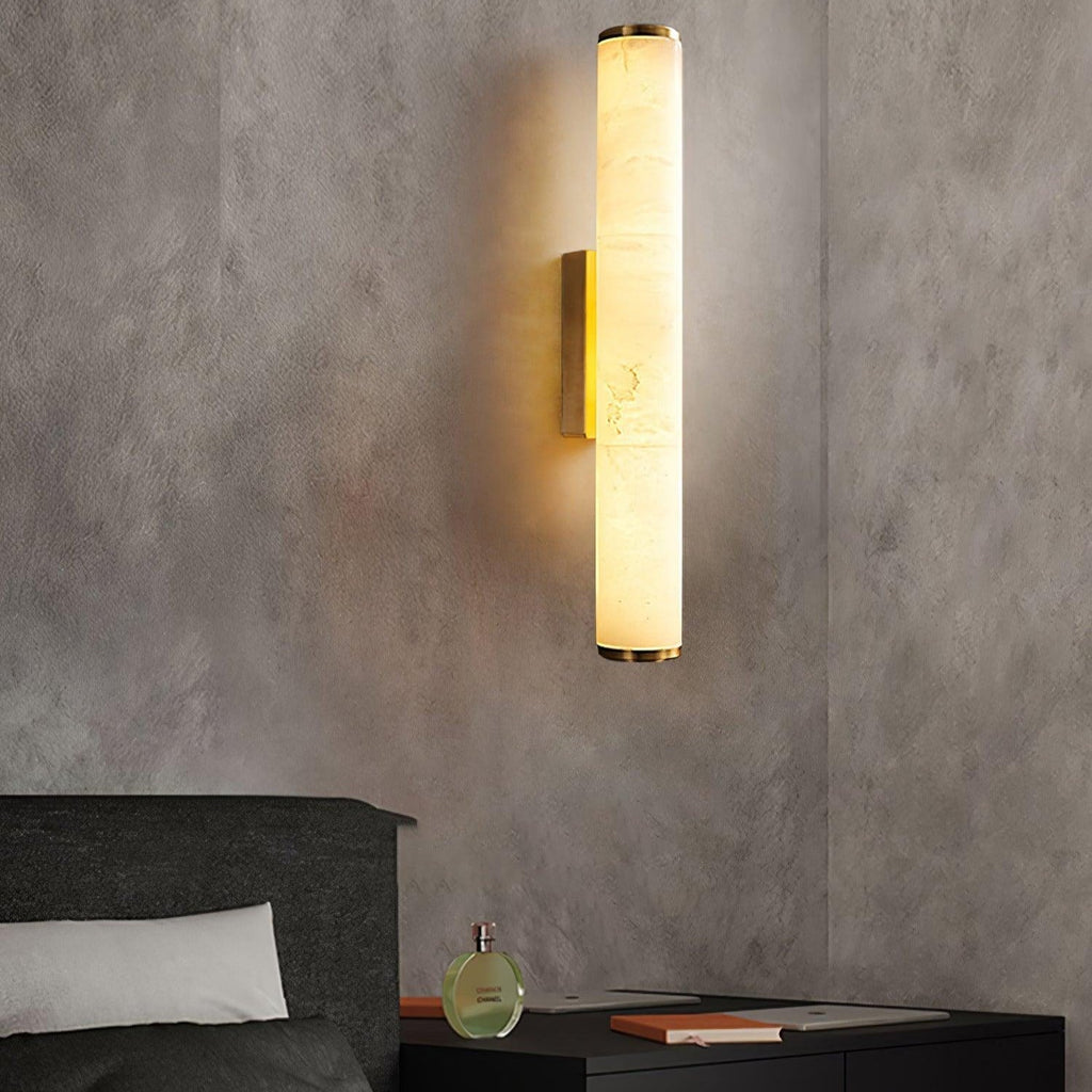 Klyr Applique Murale Cylindrique Verticale en Albâtre - Neutralighting