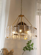 Lustra Chandelier Verre Texturé Clair Calvert - Neutralighting