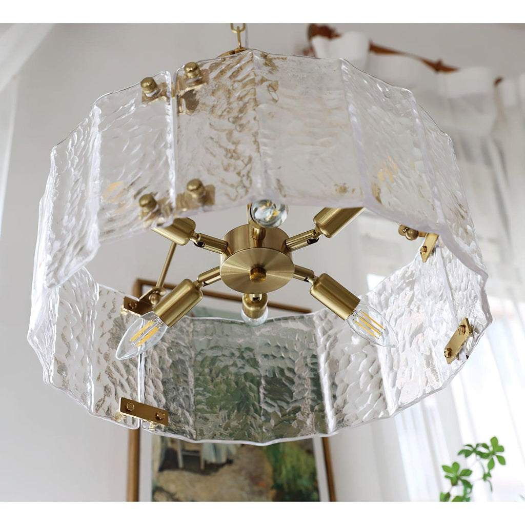 Lustra Chandelier Verre Texturé Clair Calvert - Neutralighting