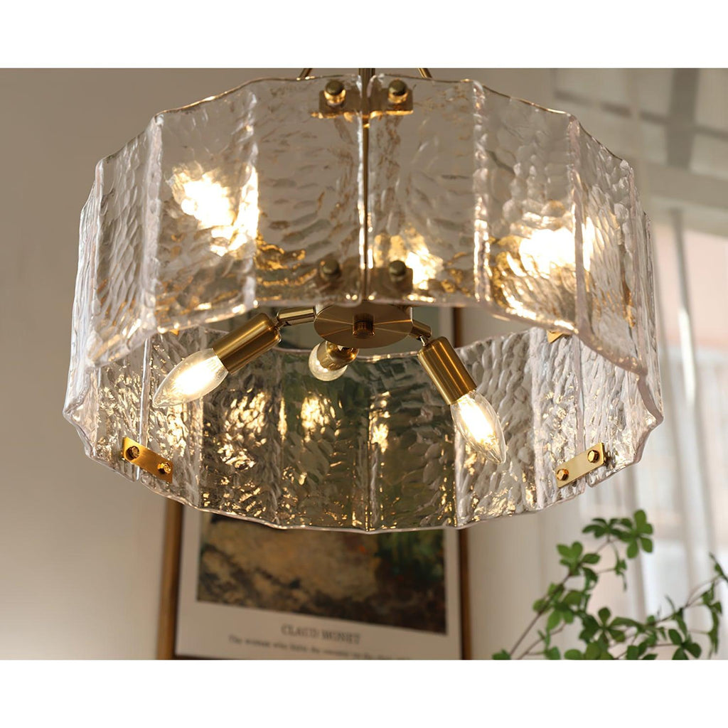 Lustra Chandelier Verre Texturé Clair Calvert - Neutralighting