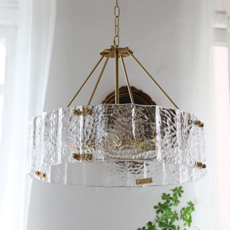Lustra Chandelier Verre Texturé Clair Calvert - Neutralighting