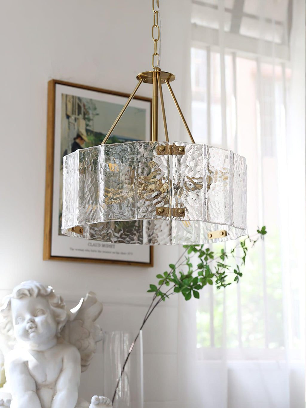 Lustra Chandelier Verre Texturé Clair Calvert - Neutralighting