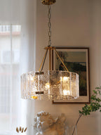 Lustra Chandelier Verre Texturé Clair Calvert - Neutralighting