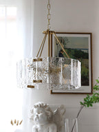Lustra Chandelier Verre Texturé Clair Calvert - Neutralighting
